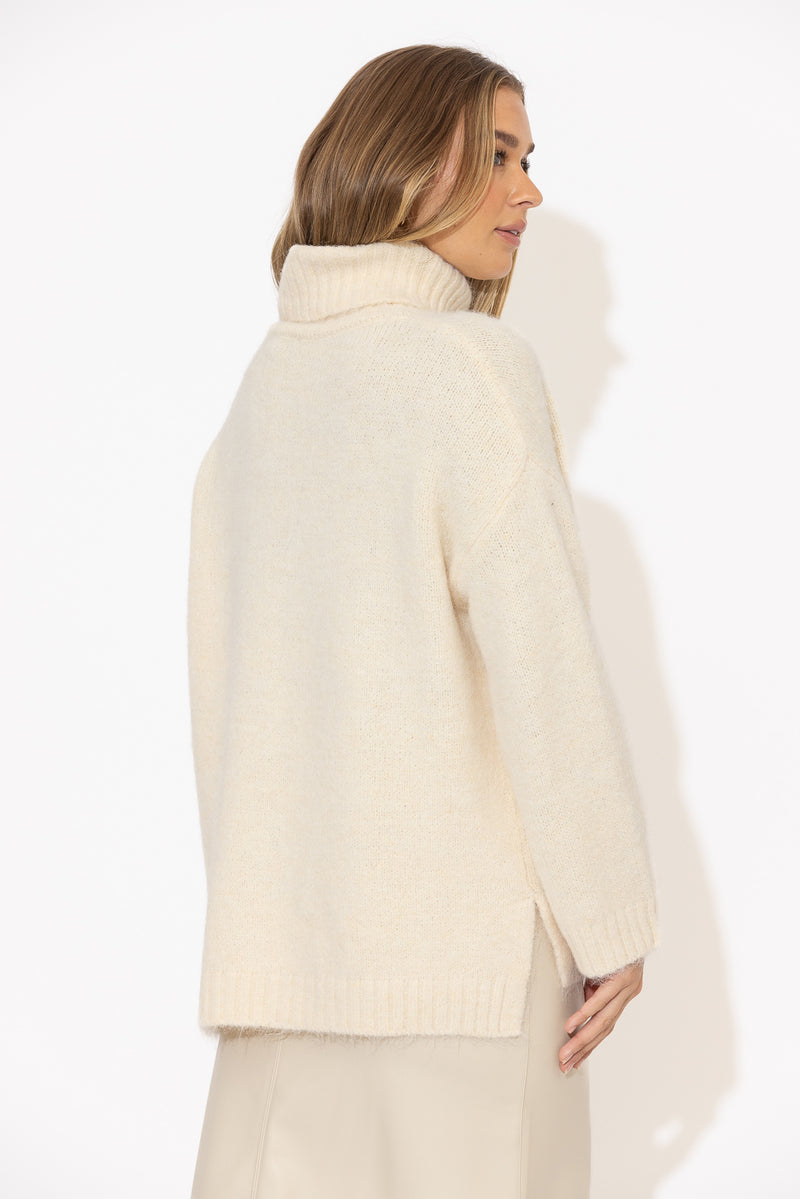 Ivory Roll Neck Jumper