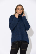 Navy Roll Neck Jumper