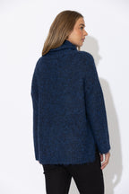 Navy Roll Neck Jumper