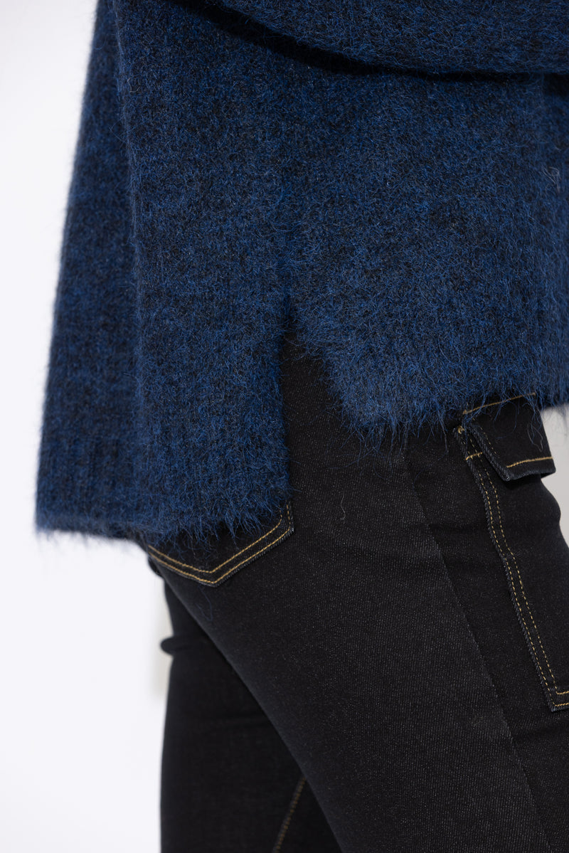 Navy Roll Neck Jumper