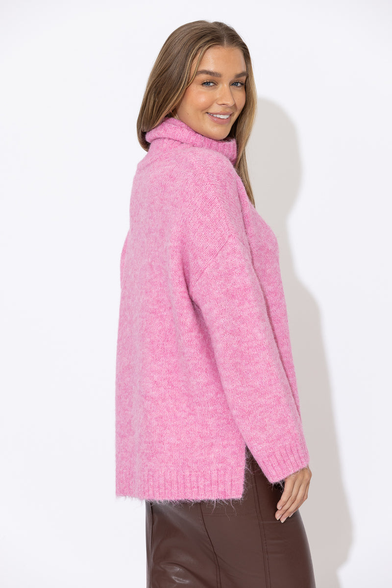 Pink Roll Neck Jumper