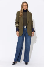 Khaki Tencel Turtle Neck Top