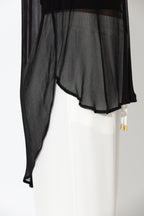Black Chiffon Oversized Blogger Shirt