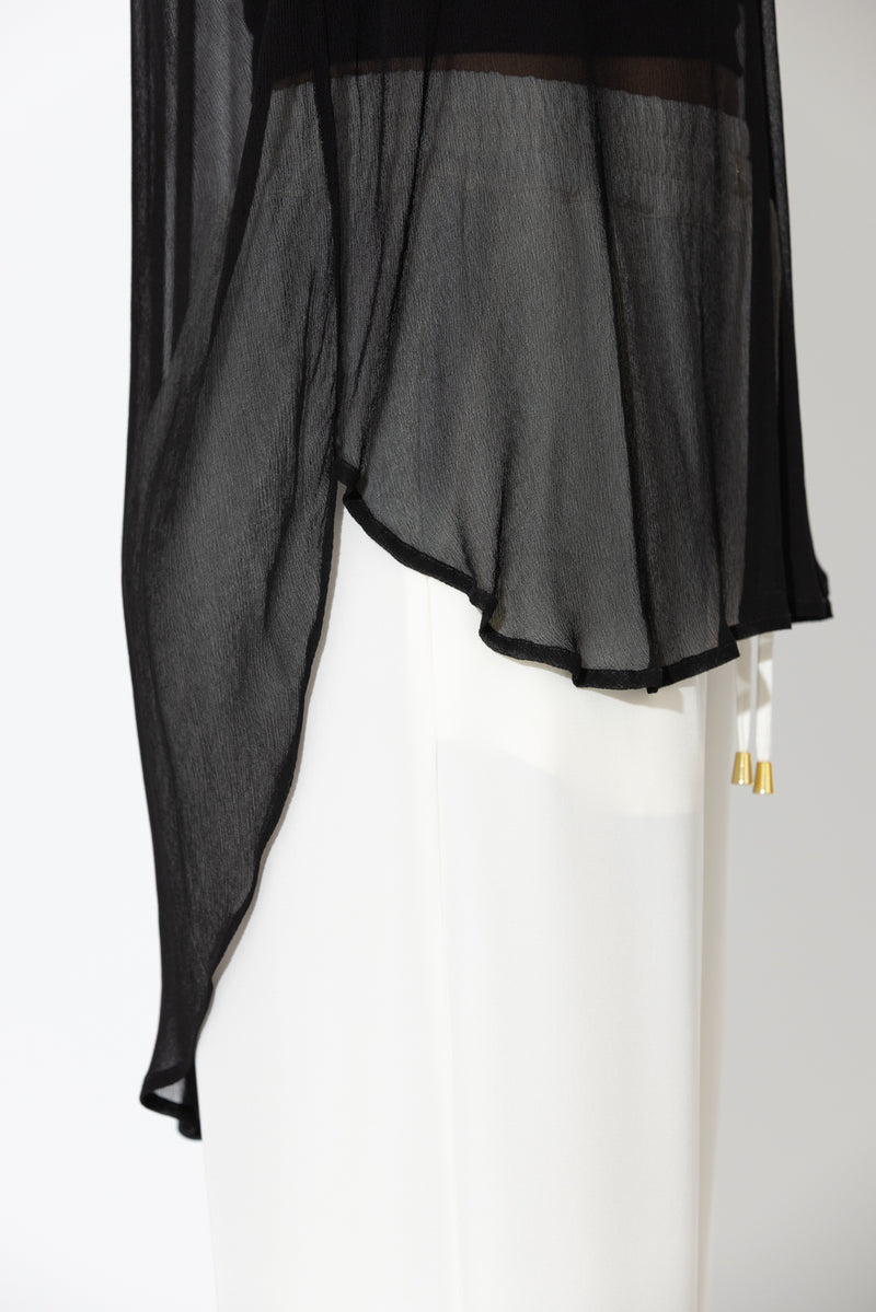 Black Chiffon Oversized  Blogger Shirt