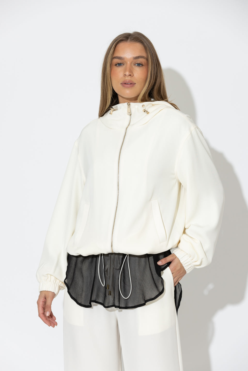 Ivory Drape Sport Jacket
