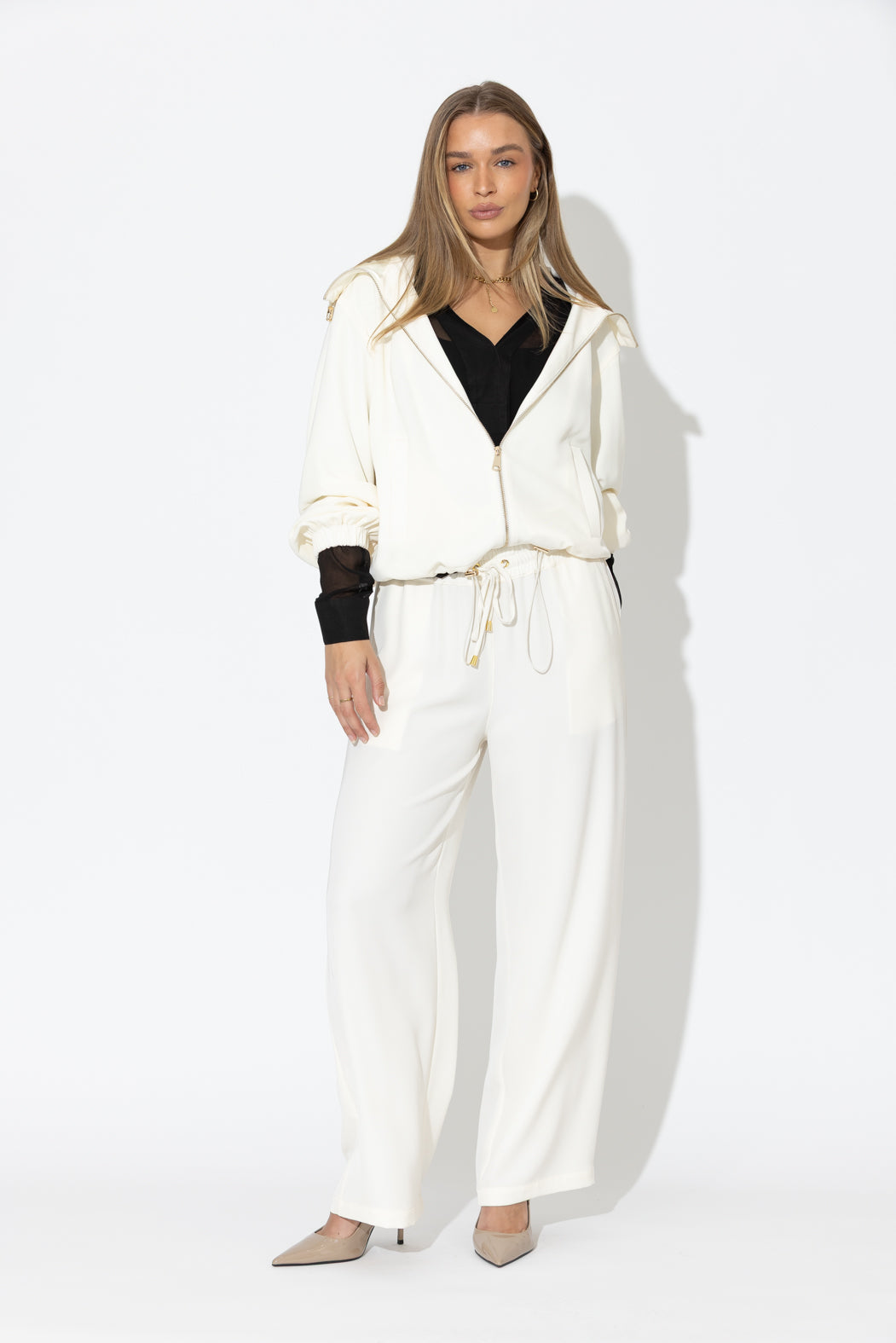 Ivory Drape Drawstring Pant