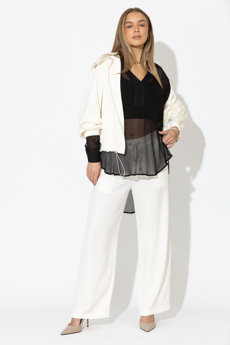 Black Chiffon Oversized  Blogger Shirt