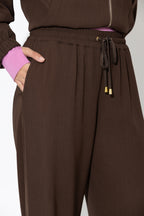 Chocolate Drape Drawstring Pant