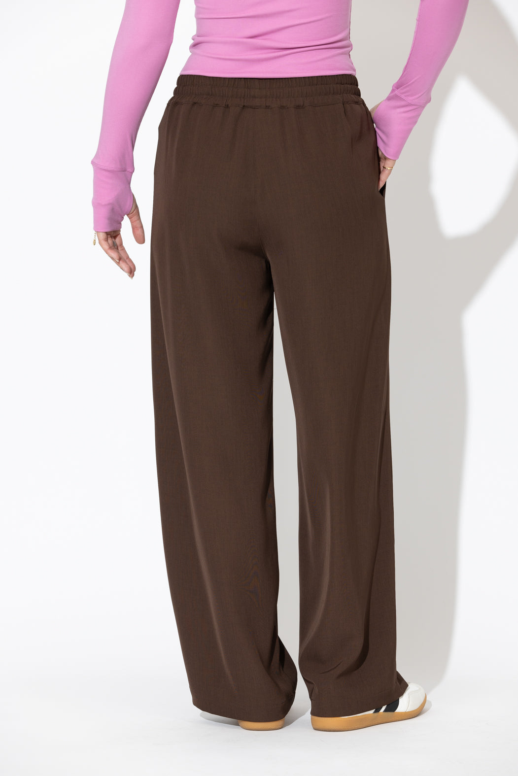 Chocolate Drape Drawstring Pant