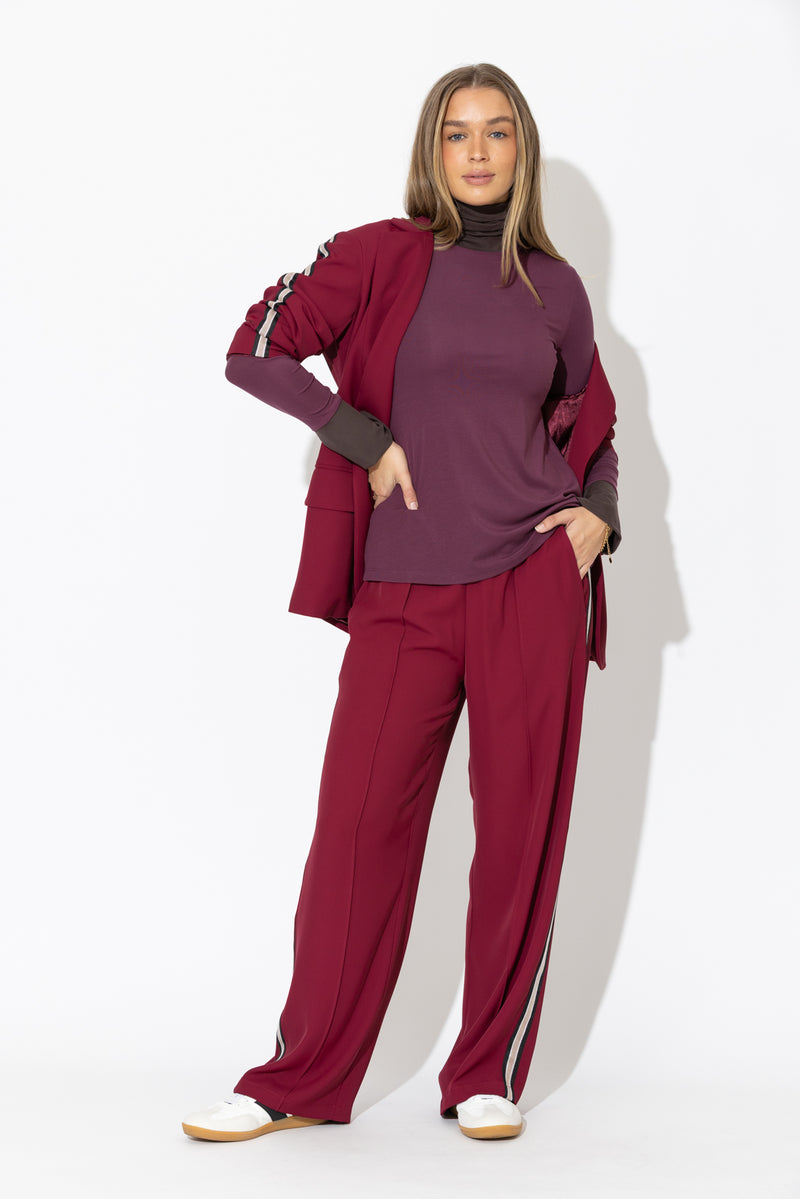 Cherry Tencel Turtle Neck Top