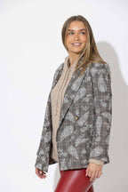 Paisley Check Wrap Blazer