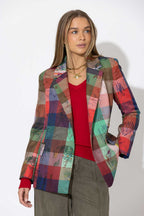 Bold Check Wrap Blazer