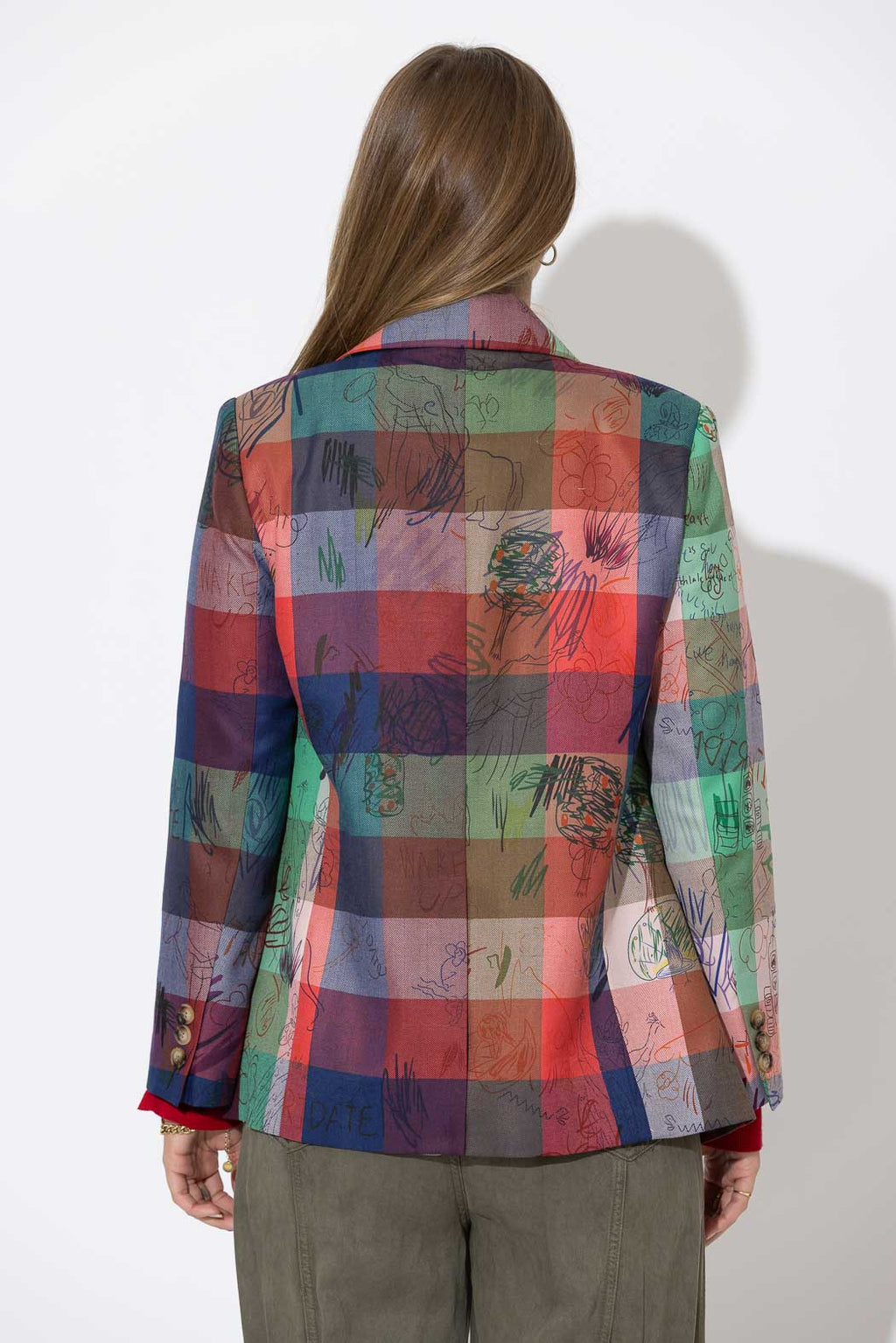 Bold Check Wrap Blazer