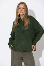 Khaki Fluffy Hooded Jumper