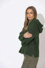 Khaki Fluffy Hooded Jumper