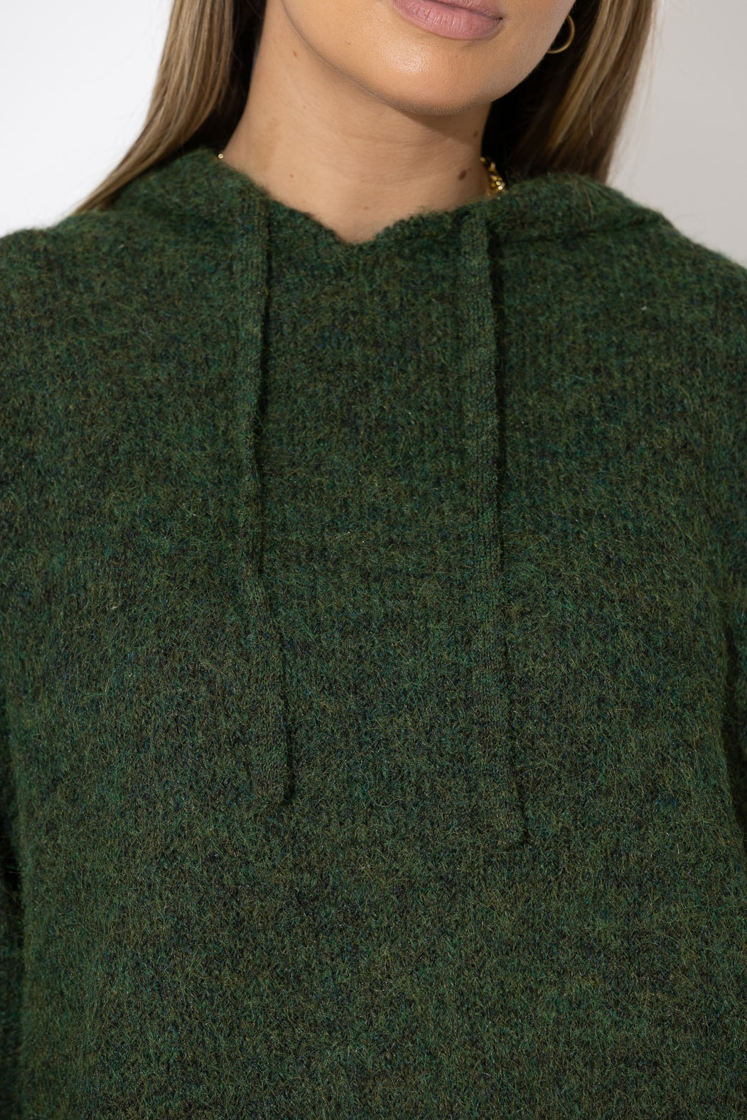Khaki Fluffy Hooded Jumper