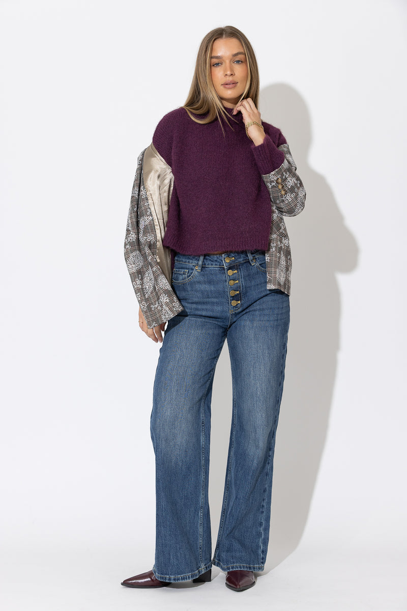 Plum Fluffy Everyday Jumper