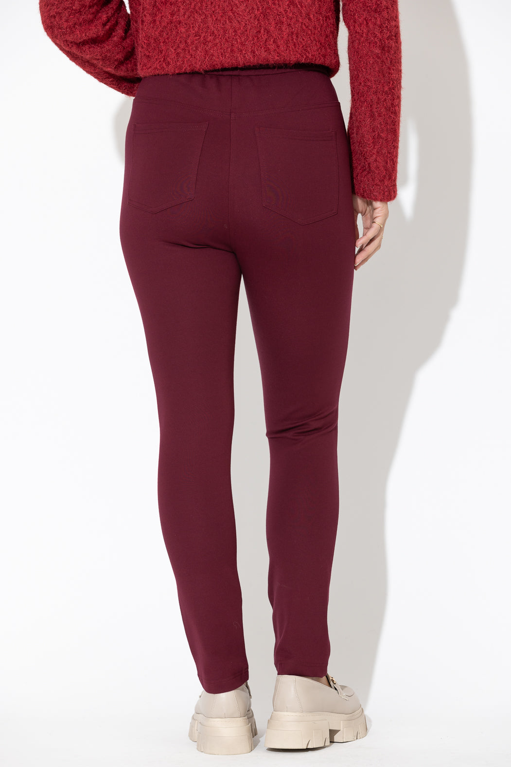 Burgundy Ponte Jogger Cargo Pant