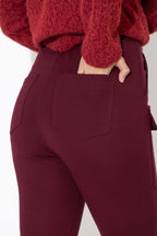 Burgundy Ponte Jogger Cargo Pant