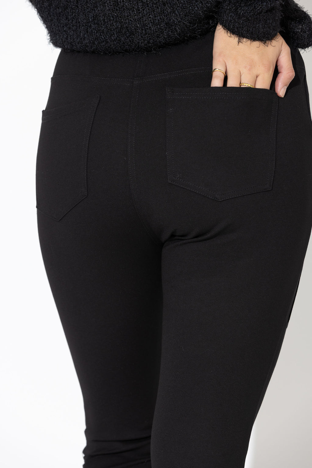 Black Ponte Jogger Cargo Pant
