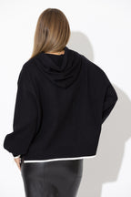 Black Contrast Hood Knit Jumper
