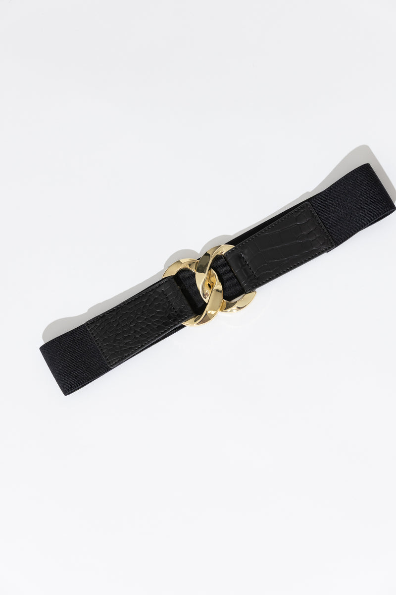 Gold Double Ring Elasticated Belt
