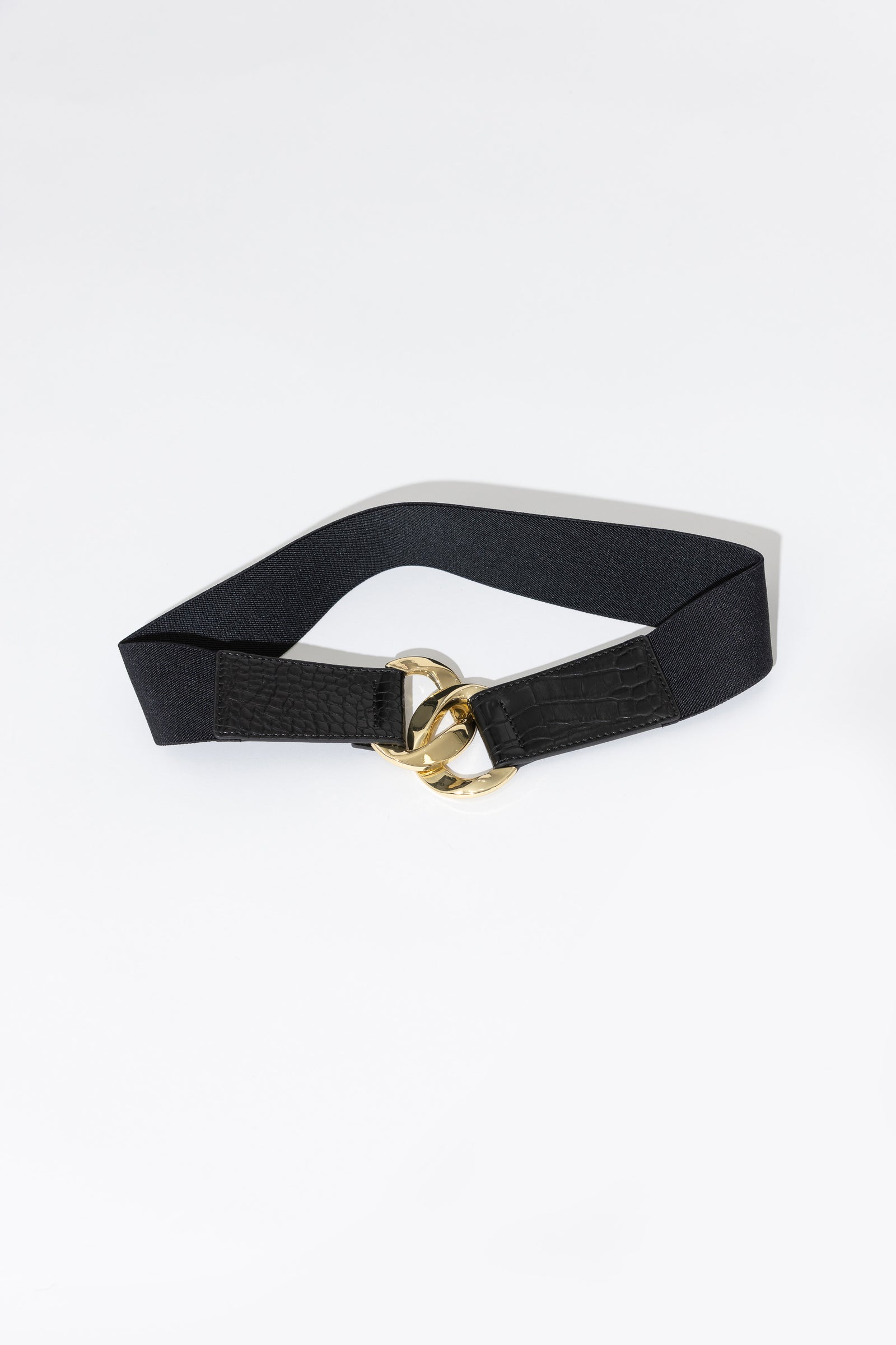 Gold Double Ring Elasticated Belt