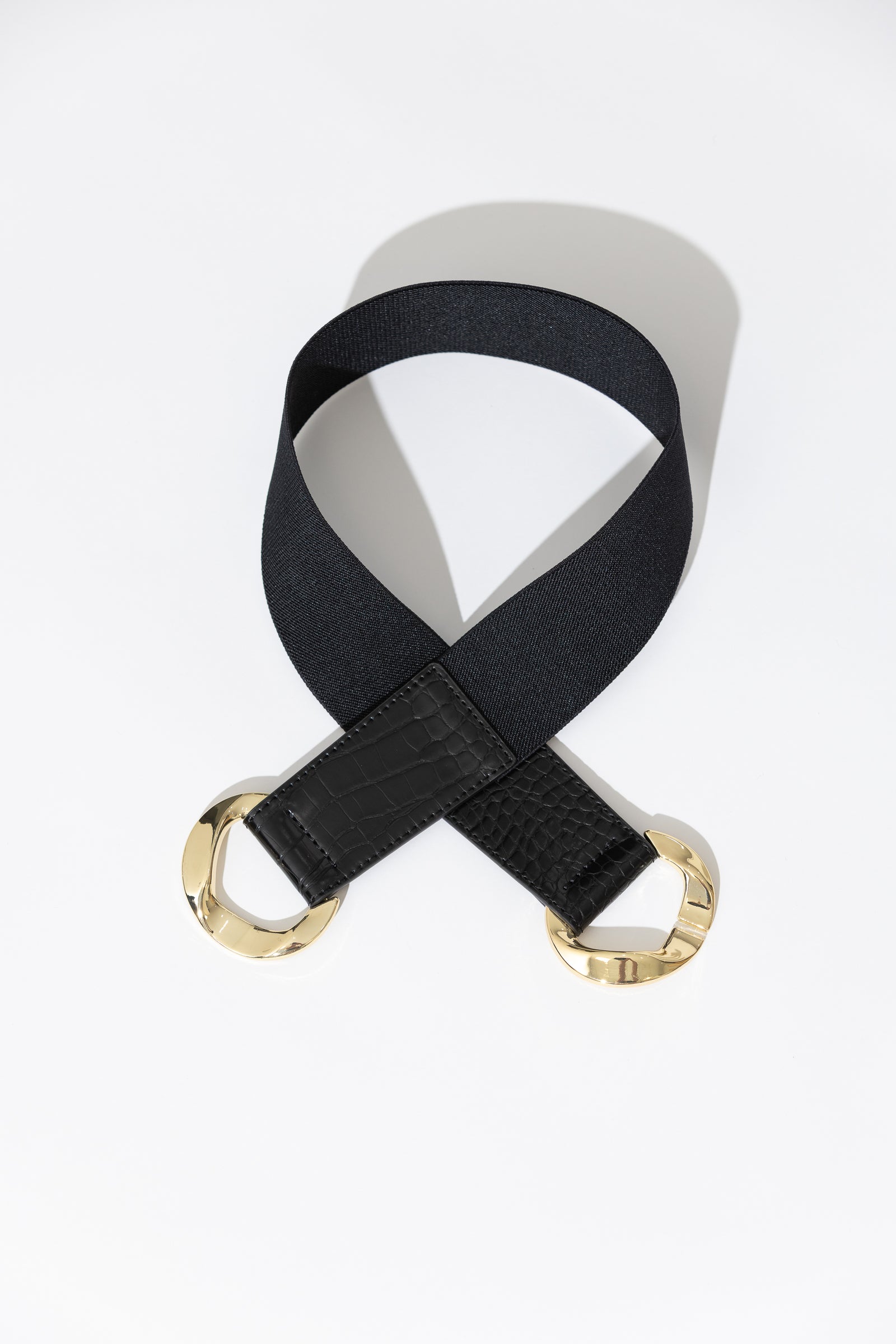 Gold Double Ring Elasticated Belt