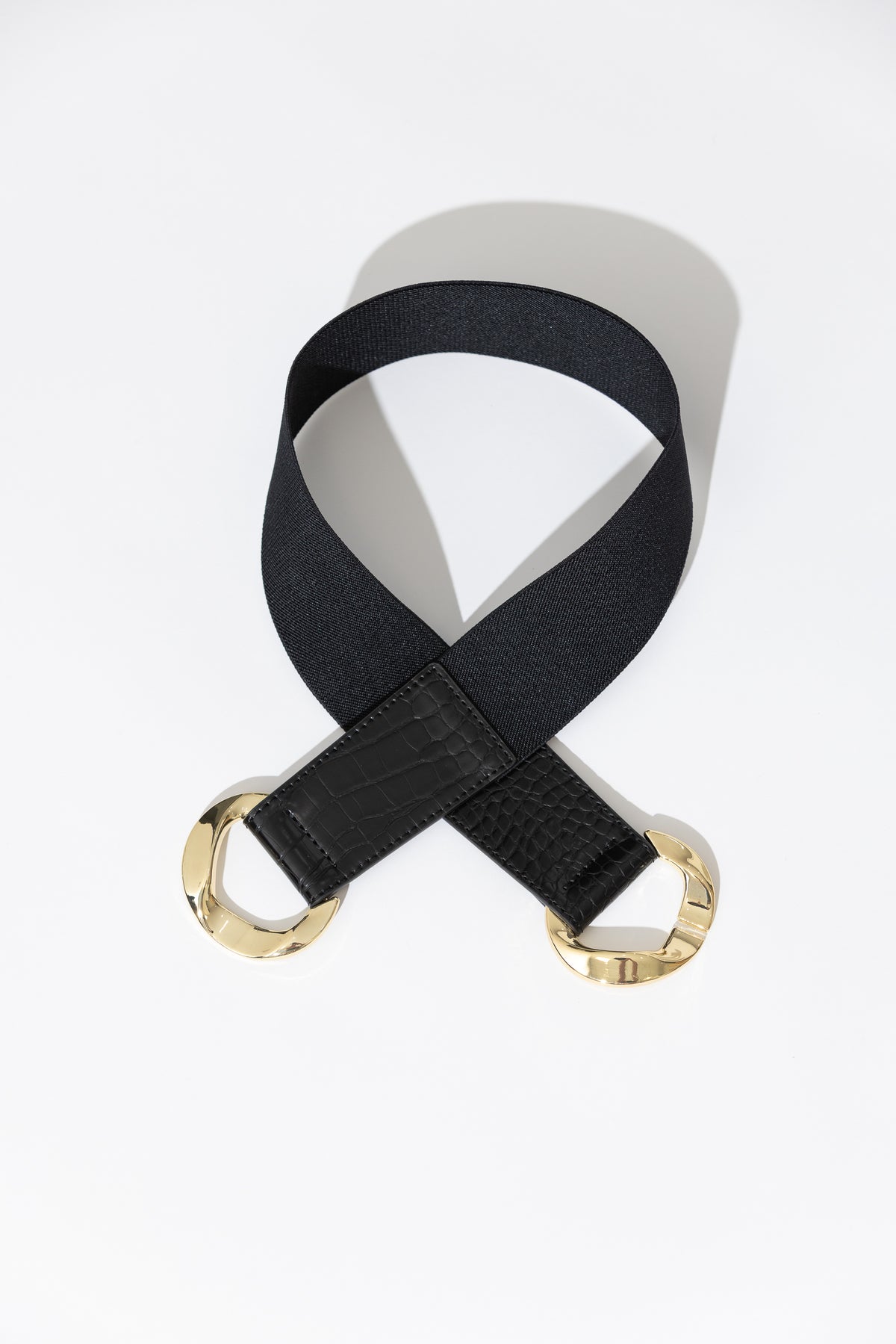 Gold Double Ring Elasticated Belt