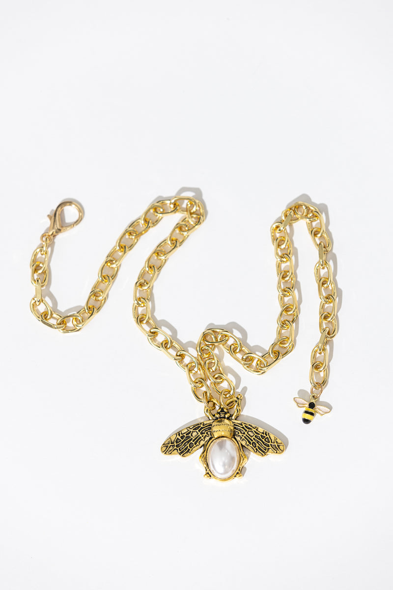 Gold Honey Bee Necklace