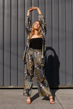 Patchwork Animal Print Silky Long Culotte - SALE