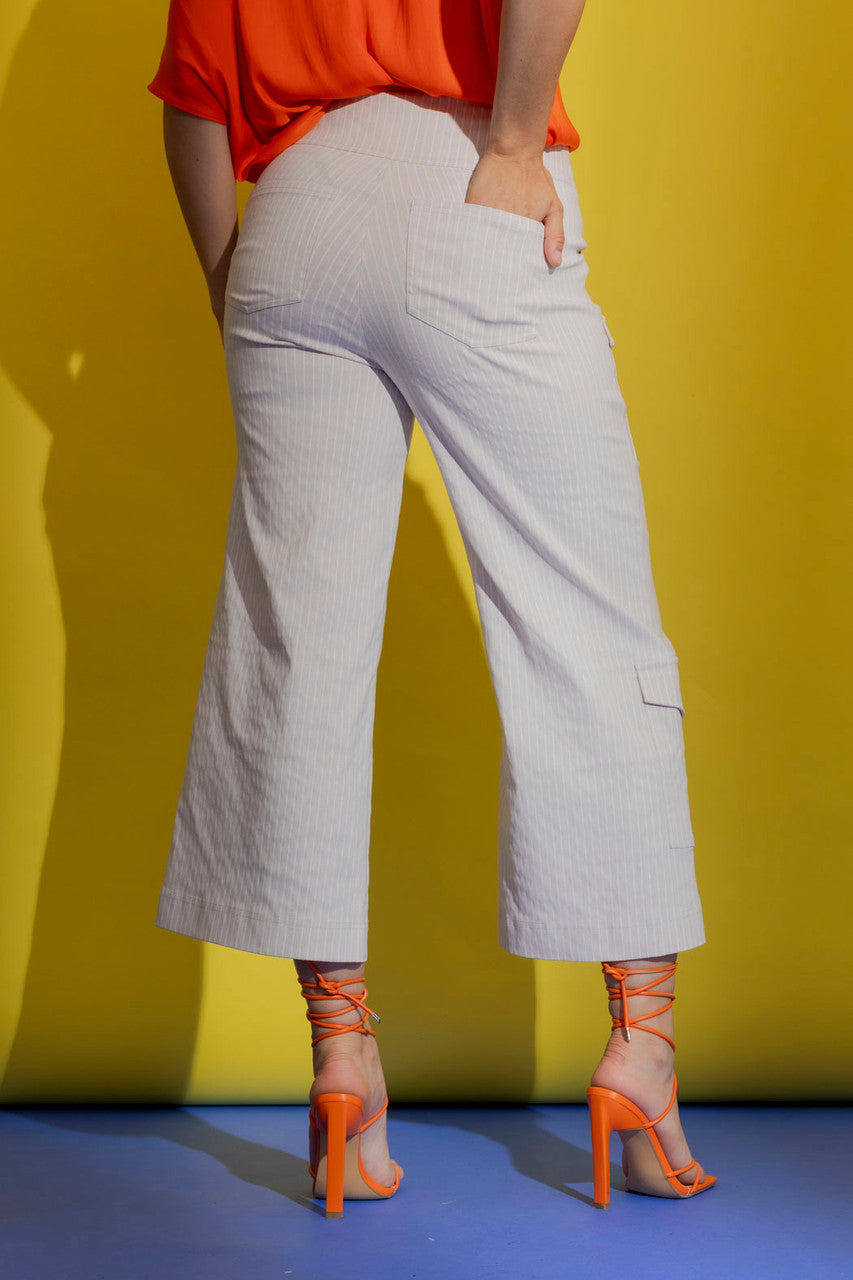Beige Stripe Cargo Jet Culotte Beige Stripe