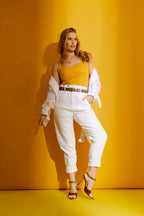 Yellow Checkerboard Double Layer Cami