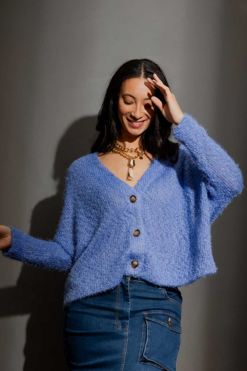 Cornflower Fluffy Wonder Cardigan