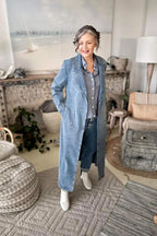 Light Chambray Animal Trench Coat