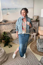 Light Floral Denim Jacket