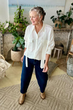 White Shot Silky Blake Shirt