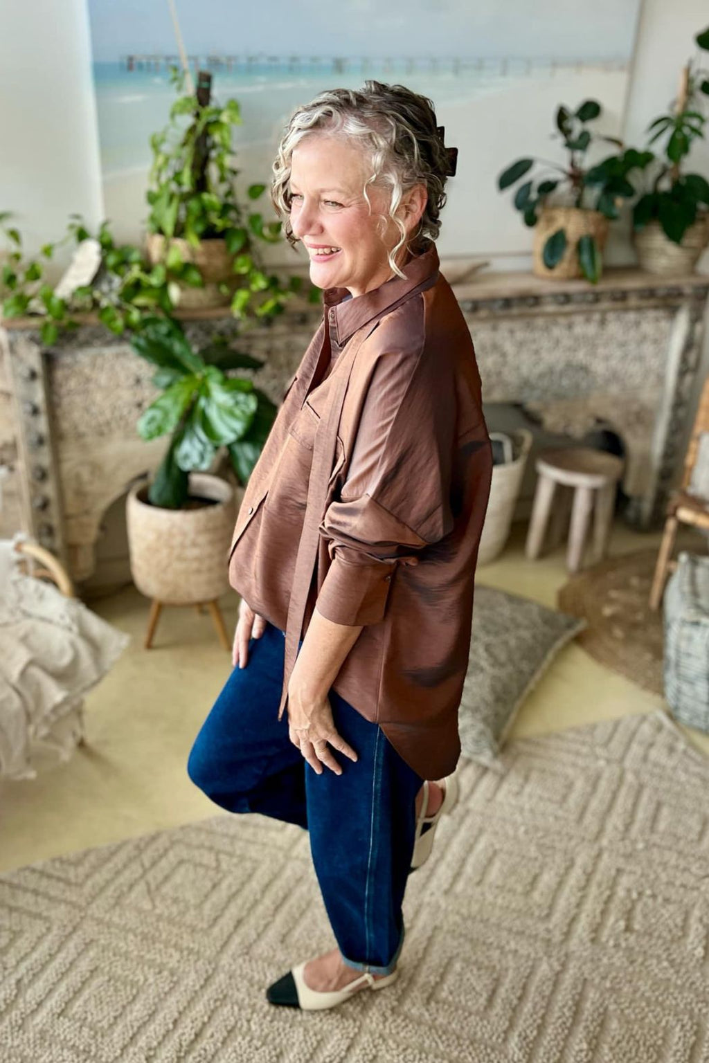 Plum Shot Silky Blake Shirt