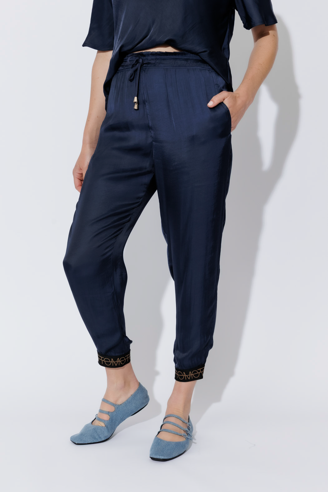 Navy Glow Pull On Pant