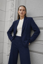 Navy Euro Action Back Blazer