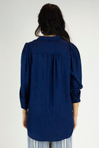 Navy Lurex Maya Shirt - FINAL SALE