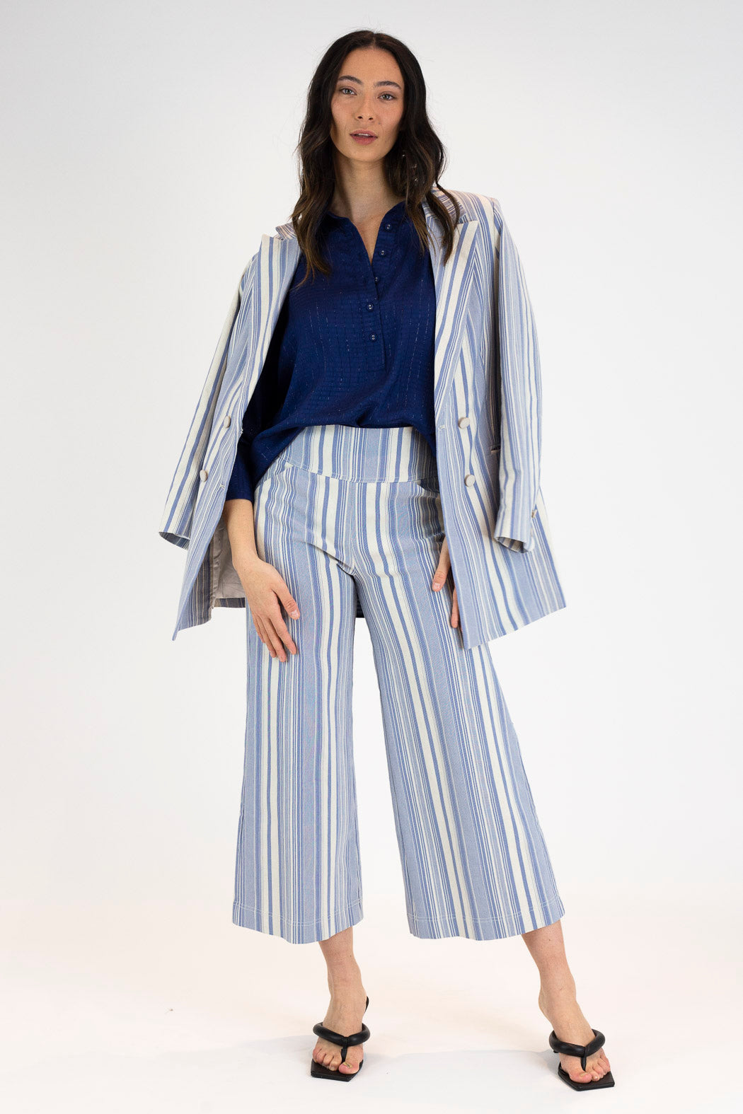 Navy Lurex Maya Shirt - FINAL SALE
