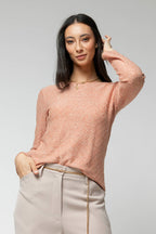 Coral Lurex Basic Top