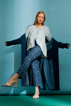 Floral Crop Flare Jean
