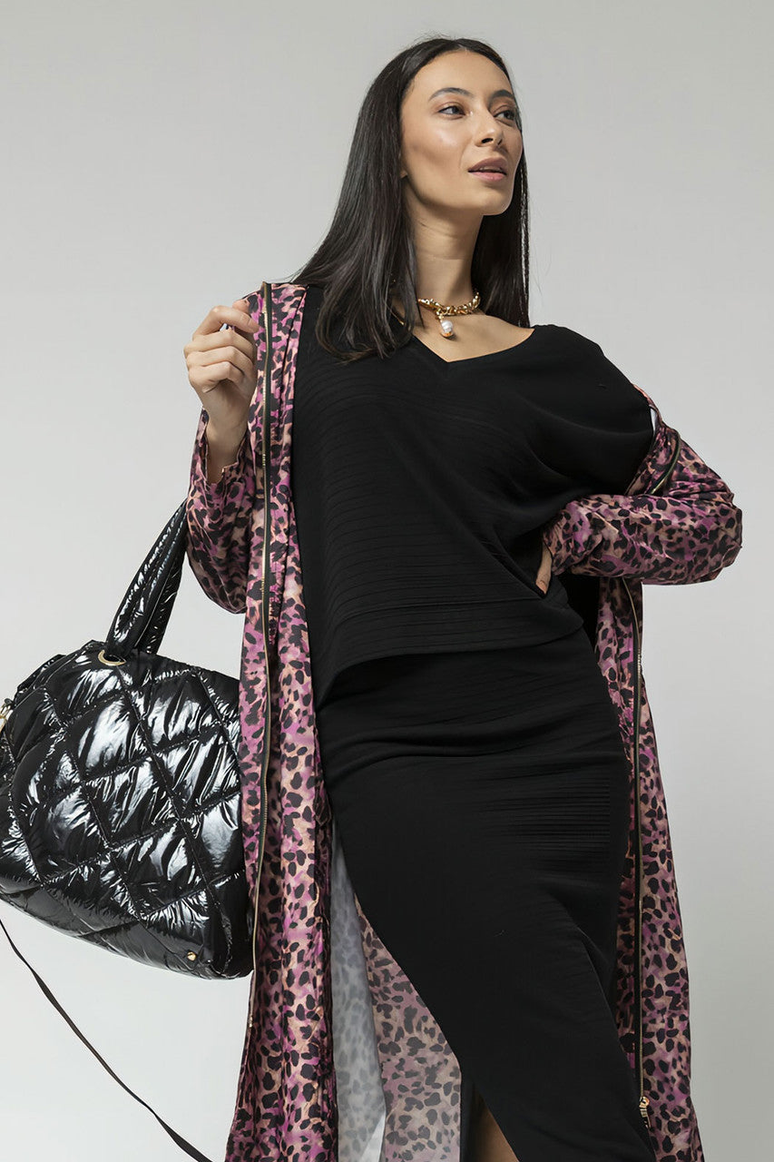 Black Ava V Neck Jumper