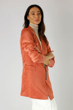 Deep Peach Satin Zippy Blazer NT