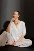 White Long Sleeve Bondi Top