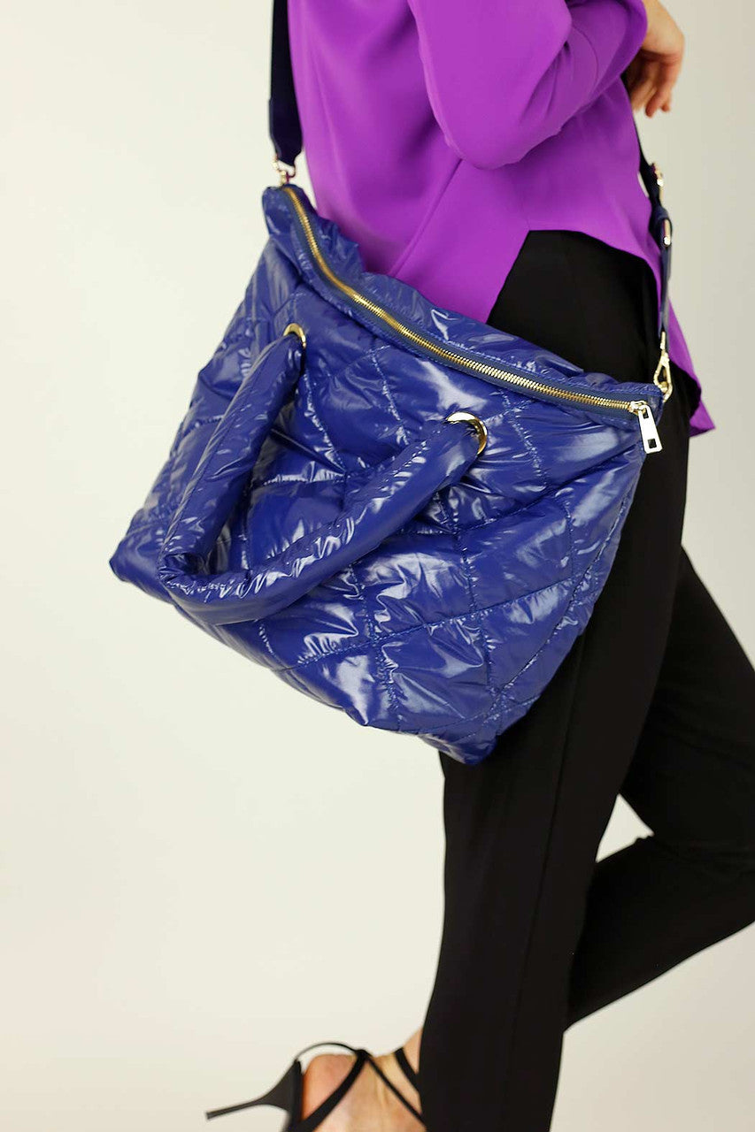 Midnight Quilted Tote Bag - SALE