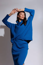 Cobalt Cowl Neck Jumper