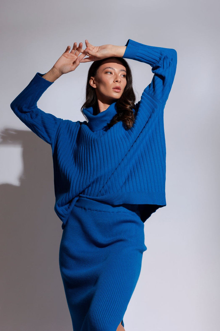 Cobalt Cowl Neck Jumper